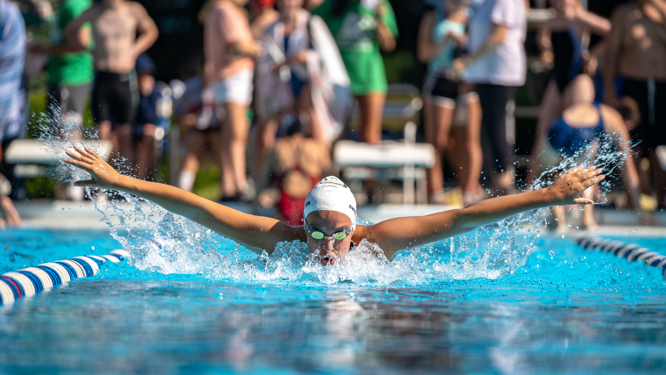 Swimmer swimming butterfly