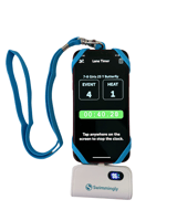 Swimmingly App with lanyard and portable charger