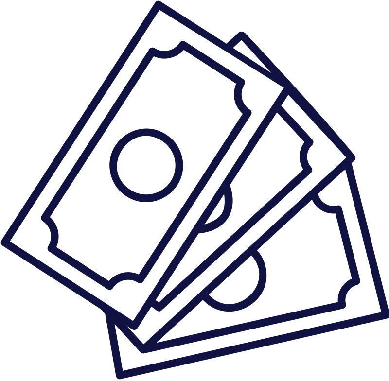 3 Dollar bills icon format