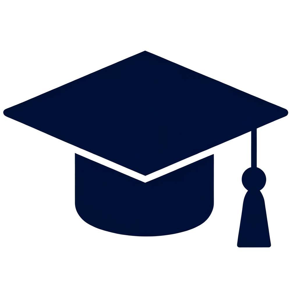 simple graduation cap clip art in navy blue