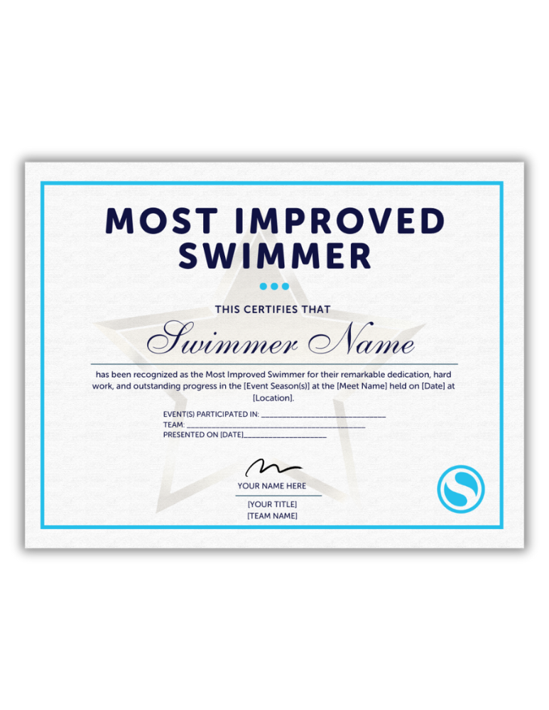 Most Improved Swimmer