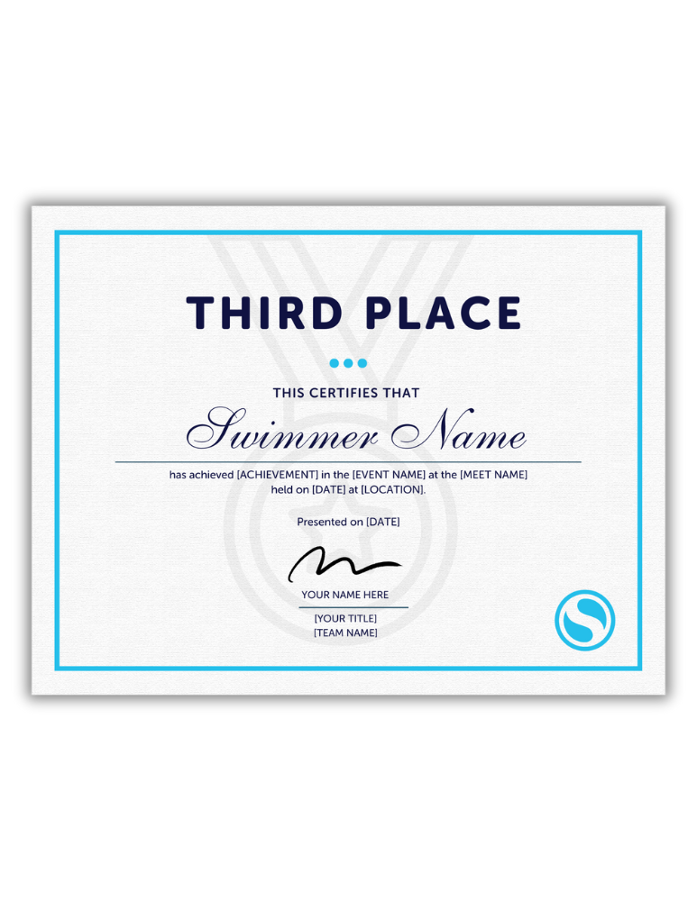 Third Place Certificate